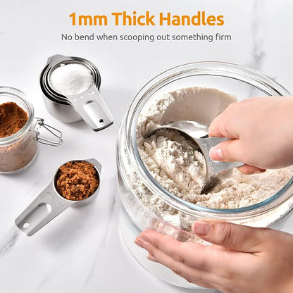 Measuring Cups: U-Taste 18/8 Stainless Steel Measuring Cups Set of 7-Piece: 1/8 Cup, 1/4 Cup, 1/3 Cup, 1/2 Cup, 2/3 Cup, 3/4 Cup, 1 Cup Dry and Liquid Ingredients - Image 5