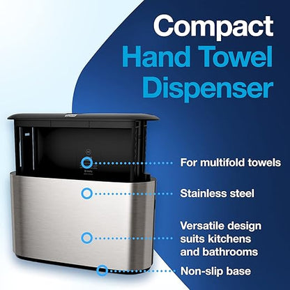 Tork Xpress Stainless Steel Paper Towel Dispenser Compact Design, Fits H2 Hand Towels, Ideal for Home Use Single Unit (302030) - Image 3