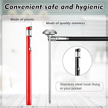 Xuhal 6 Pcs Stainless Steel Kitchen Thermometer with 5 Inch Long Stem 1 Inch Dial Thermometer Milk Frothing Food for Oven Probe Meat Grill BBQ Cooking Chocolate Water(Black, Red, White) - Image 3