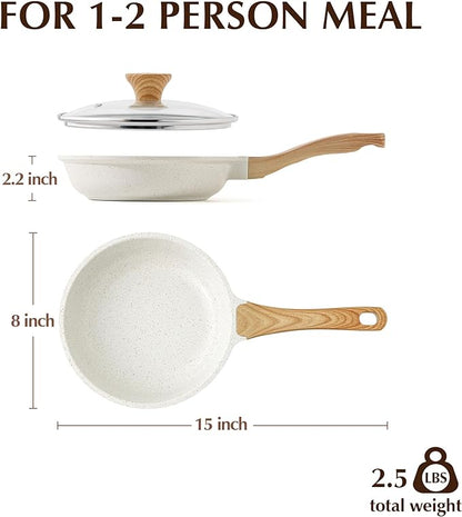 SENSARTE Nonstick Ceramic Frying Pan with Lid 8/9.5/10/11/12.5 Inch Omelet Pan Skillet, Free of Intentionally Added PFAS/PTFE Non-toxic Chef's Pan Induction Compatible Pan, Heat Resistant Handle - Image 9