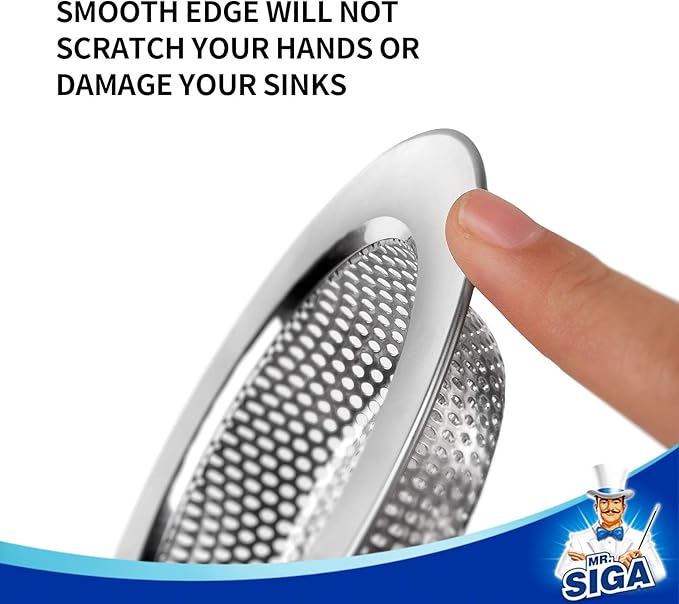 MR.SIGA Kitchen Sink Strainer, Stainless Steel Sink Drain Strainer, Dishwasher Safe, Outer Diameter 4.4 inch/11.2cm, Inner Diameter 3 inch/7.6cm, Pack of 3 - Image 3