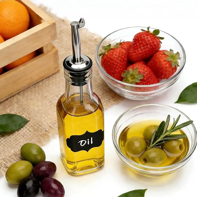 Salzesfalls 6oz Oil Dispenser for Kitchen with Stainless Steel Pourer Spouts,8 Pack Olive Oil Dispenser Bottle,Olive Oil Dispenser - Image 6