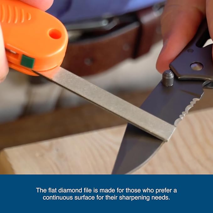 AccuSharp 4-in-1 Knife & Tool Sharpener, Coarse Tungsten Carbide Sharpening Blade & Ceramic Rod with Retractable Diamond-Tapered Rod for Knives, Fish Hooks & Tools, Orange