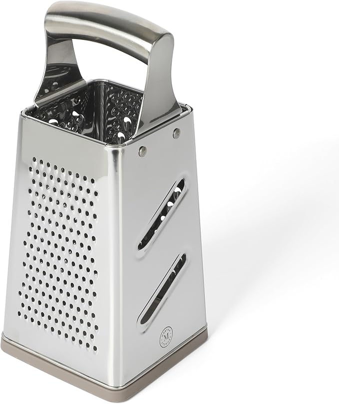 Martha Stewart Sprucedale 9.5-Inch Stainless Steel 4-Sided Box Grater – Durable Kitchen Cheese and Food Grater with Multiple Grating Surfaces - Image 4