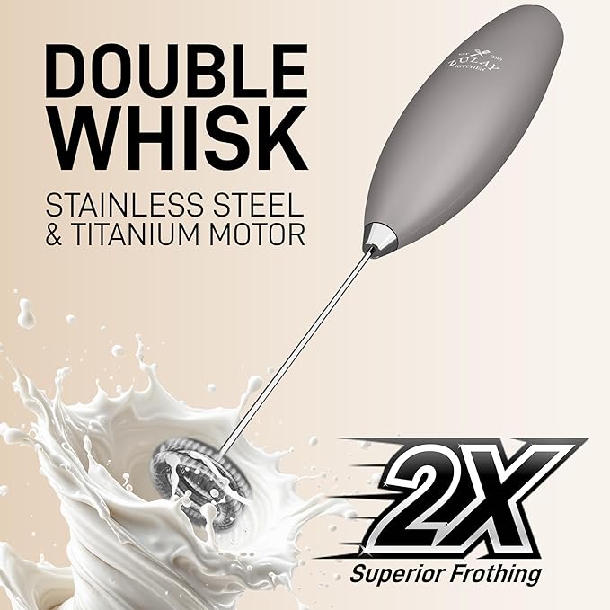Zulay Kitchen Whisk Milk Frother with 4 Duracell Batteries - Powerful Handheld Foam Maker for Coffee, Lattes, Matcha, Hot Chocolate & Cappuccinos - Whip Creamy Froth in Seconds - Image 4