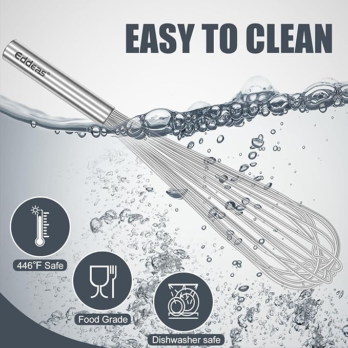 Eddeas 17in Large Whisk,Heavy Duty whisk, Stainless Steel whisk Suitable for Mixing Thick batter, Dry Ingredients and Seasonings.Accessories for professional commercial kitchens. - Image 7