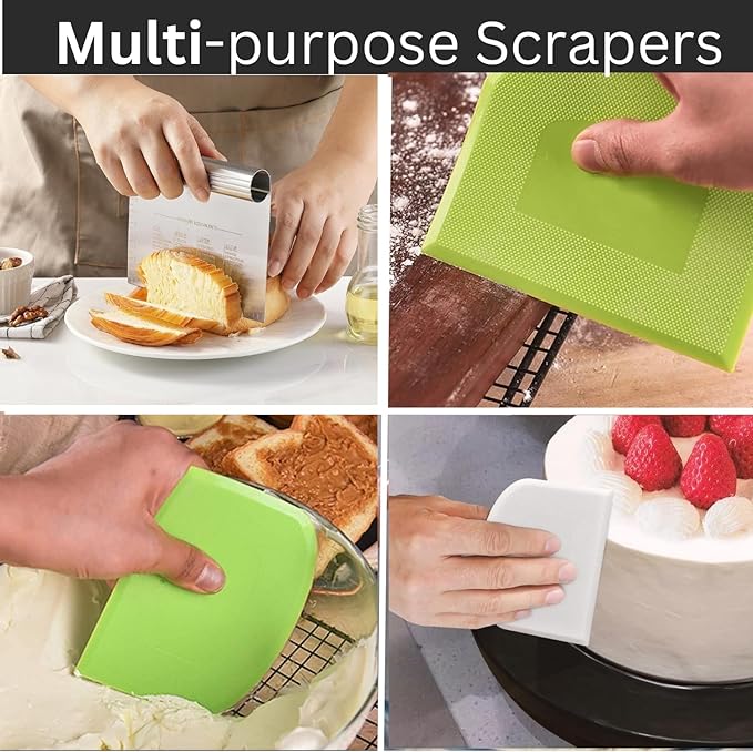 BOORIKA Dough Scraper & Bench Scraper Kitchen – Stainless Steel Sourdough Tools – Dough Cutter for Sourdough Bread, Pizza, and Flat Top Griddles – Chef Approved (Silver) - Image 5