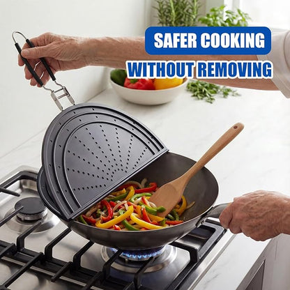 Snowyee Foldable Splatter Screen for Frying Pan, Silicone Grease Splatter Guard Include 3 Different Size 13/11.42/9.84 inch or 33/29 / 25 cm for Kitchen Cooking Pan Cover (1 Piece/Black) - Image 8