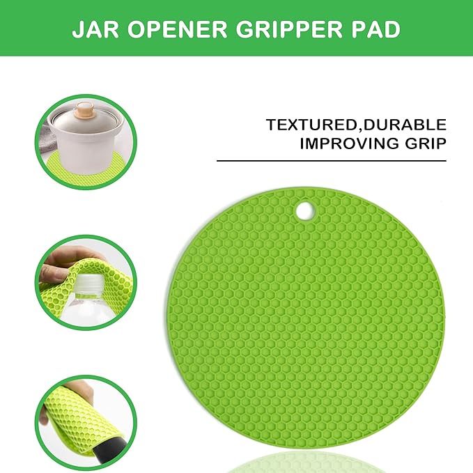 Jar Opener for Weak Hands, Seniors with Arthritis, 5 in 1 Multi Function Bottle Opener Lid Opener For Arthritic Hands with Non Slip Rubber Jar opener Gripper Pad(green) - Image 5