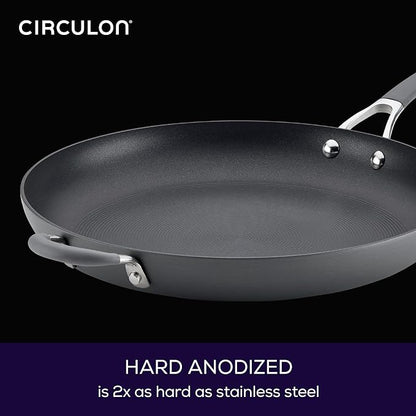 Circulon - 83906 Circulon Radiance Hard Anodized Nonstick Frying Pan / Fry Pan / Hard Anodized Skillet with Helper Handle - 14 Inch, Gray - Image 6
