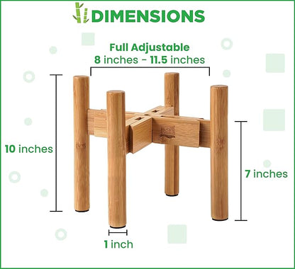 ZPirates Drink Dispenser Stand - Adjustable Bamboo Holder Riser for Compatible Water, Lemonade, Juice & Beverage Dispensers, Mason Jar & Spigot Jugs - Foldable Stand for 7-10 Inch Dispensers
