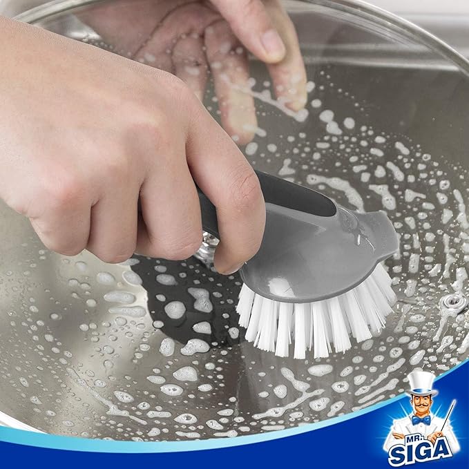 MR.SIGA Pot and Pan Cleaning Brush, Dish Brush for Kitchen, Pack of 2 - Image 8