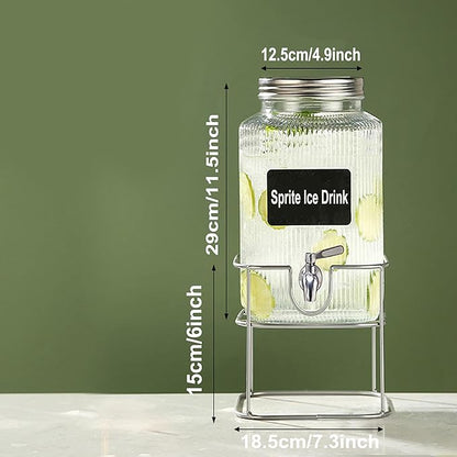 Lulonpon 6L(1.6 Gallon) Glass Drink Dispenser, Beverage Dispenser with Stainless Tap, Glass Water Juice Dispensers with Metal Stand, Water Jug with Tap Perfect for Parties,Weddings,Birthdays - Image 5