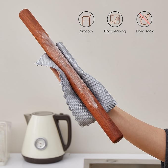 Wood Rolling Pins for Baking- Fulimax 16" Classic Wooden Rolling Pin for Dough, Rodillo Para Masa for Fondant Pizza Pie Crust Cookie Pastry Pasta, Baking Essentials, Rosewood - Image 7