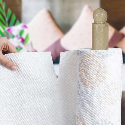 Handmade Ivory Marble Paper Towel Holder – Beige or Ivory Natural Stone Countertop Stand – Luxury Kitchen or Bathroom Decor – Elegant Gift for Housewarming or Wedding