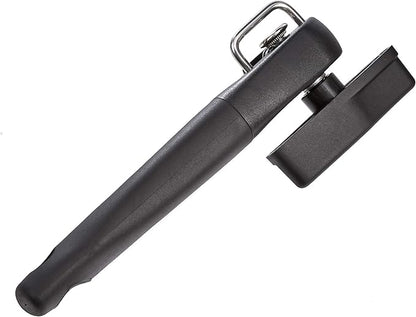 Amazon Basics Manual Can Opener, Easy to Use, Hand Held with Soft Grip Single Handle, Clean Cutting, Large, Black
