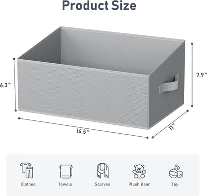 DIMJ Closet Storage Bins 8 Pack - Fabric Storage Baskets for Shelves, Large Clothes Organizers with Handles, Trapezoid Shelf Organization Storage Cubes for Purse, Toys, Books, Towel, Clothes - Image 2
