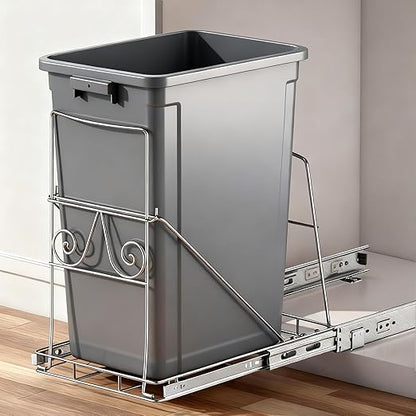 Pull Out Trash Can Under Cabinet: 7–11 Gallons Under Sink Trash Can for Kitchen Requires Min. Cabinet Opening 12"W X 17.5"D X 17.5"H - Cabinet Trash Can Pull Out Kit (Trash Can Not Included)