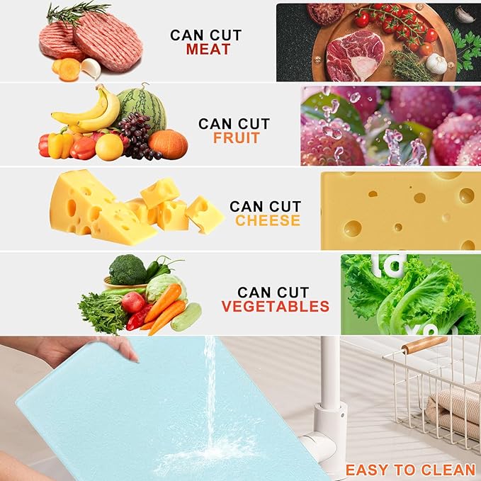6Pcs Sublimation Cutting Board Blanks, 15x11 Inch Tempered Glass Sublimation Cutting Board Non Slip Glass Chopping Boards for Kitchen, Personalized Cutting Boards for Crafts DIY Gift