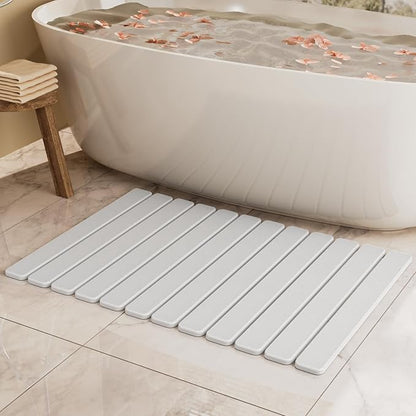 Large Stone Bath Mat 31.5 x 19.7in, Quick Dry Diatomaceous Earth Mats for Bathroom, Super Absorbent Foldable Bath Stone Mat, Non Slip, Dish Drying Mat for Kitchen Counter by SummerKiss