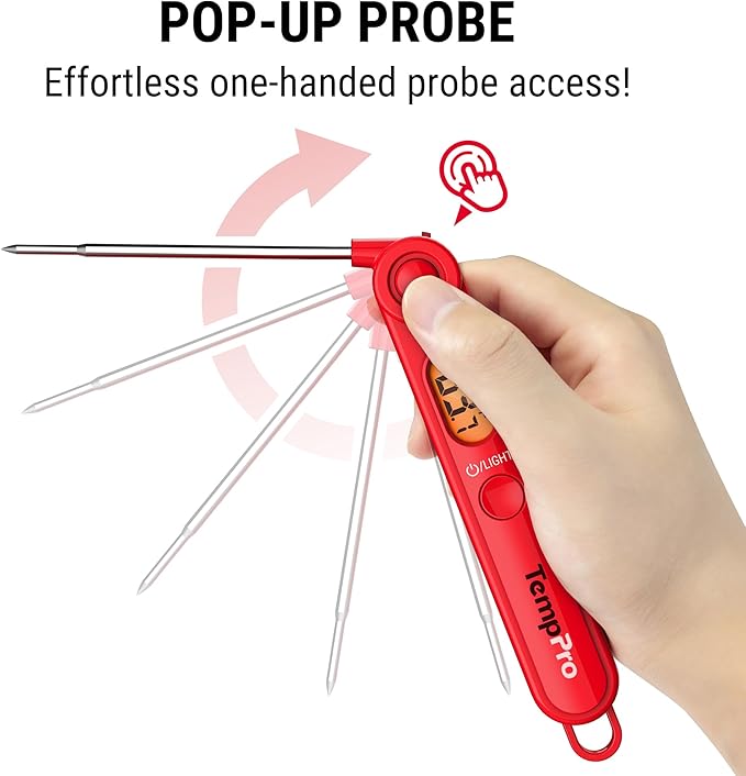 TempPro TP03B Digital Meat Thermometer for Cooking, Instant Read Thermometer with Backlight, Kitchen Food Thermometer for Grill Smoker BBQ Oil Deep Fry Candy Bread Coffee (Previously ThermoPro) - Image 3