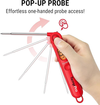 TempPro TP03B Digital Meat Thermometer for Cooking, Instant Read Thermometer with Backlight, Kitchen Food Thermometer for Grill Smoker BBQ Oil Deep Fry Candy Bread Coffee (Previously ThermoPro) - Image 3