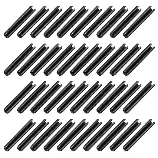 MECCANIXITY 120Pcs Slotted Split Roll Pins 1/10 Inch(2.5mm) Dia. 4/5 Inch(20mm) Length 65Mn Steel Spring Tension Expansion Dowels for Secure Fastening, Black