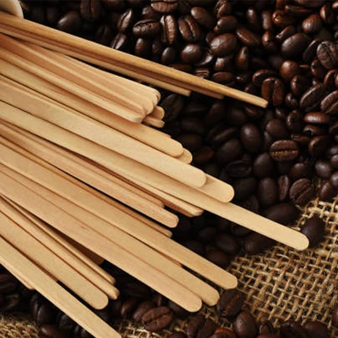 500pcs Wood Coffee Stirrer Sticks, 5.5 Inch Wooden Swizzle Stick Beverage Mixer, Eco Friendly Long Stirrer Stir Sticks for Mixing Cocktail Hot Chocolate Drinking Tea - Image 2