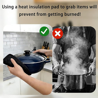 4 Pack Pot Holders for Kitchen Clearance Oven Potholders Sets for Kitchens Hot Pads for Kitchen Countertops Heat Resistant Black - Image 3