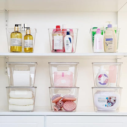 Vtopmart 10 Pack Clear Stackable Storage Bins with Lids, Large Plastic Containers with Handle for Pantry Organizer and Storage,Perfect for Kitchen,Fridge,Cabinet, Closet,Bathroom Organization - Image 6