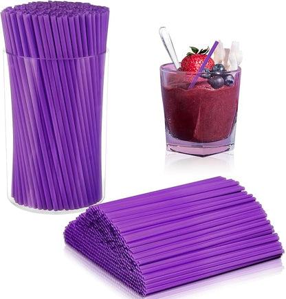 500 Pcs Neon Purple Acrylic Coffee Stirrers Set - Holder, Stir Straws for Milk, Cocktail Drinks - Home, Kitchen, Party Supplies by DLUGOPIS