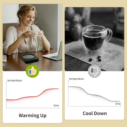 VOBAGA Coffee Mug Warmer for Desk with Auto Shut Off & 3-Temp Settings, Coffee Cup Warmer with Smart Safety Alert Home Office Accessory, Perfect for Coffee, Tea, Milk (Mug for Display) - Image 9