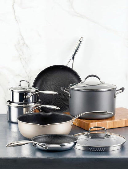 Circulon C1 Series Clad Stainless Steel with ScratchDefense Technology Cookware Nonstick Induction Saucepan with Lid, Metal Utensil Safe, 3 Quart - Polished Stainless Steel