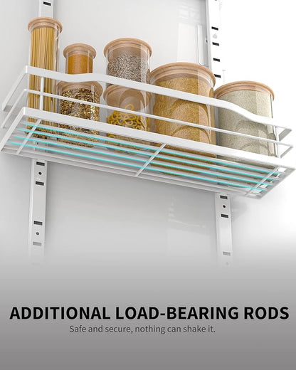 Moforoco White 9-Tier Over The Door Pantry Organizer, Pantry Organization And Storage, Metal Hanging Spice Rack Shelves Door, Home & Kitchen Essentials, Laundry Room Bathroom Organization - Image 4