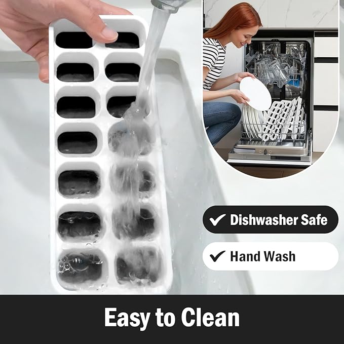 DclobTop Ice Cube Trays with Lid and Bin, Ice Trays for Freezer - Easy to Release Silicone Mold, Stackable Reusable Plastic Molds for Cocktails, Whiskey, Drinks and Iced Coffee, BPA-Free - Image 6