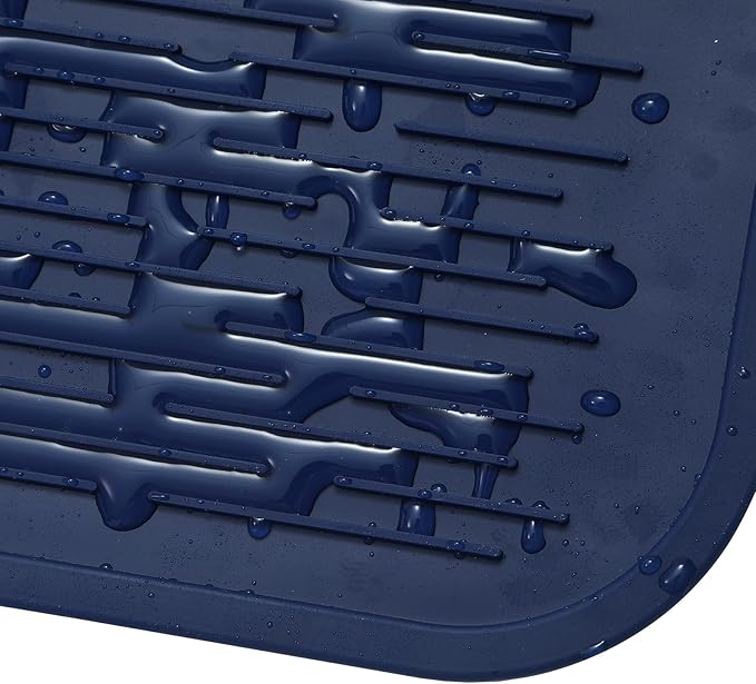 MicoYang Silicone Dish Drying Mat for Multiple Usage,Easy clean,Eco-friendly,Heat-resistant Silicone Mat for Kitchen Counter or Sink,Refrigerator or Drawer Liner Navy Blue 5XL 36inches x 18inches - Image 9