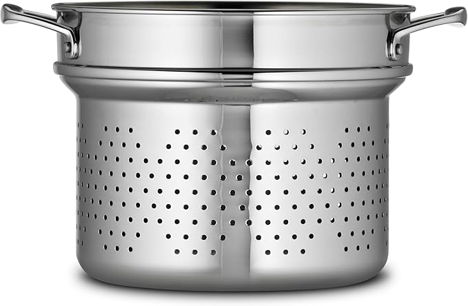 Tramontina Signature Stainless Steel Pasta Strainer Insert for Pot, Basket compatible with 8-Quart Stock Pot - Image 6