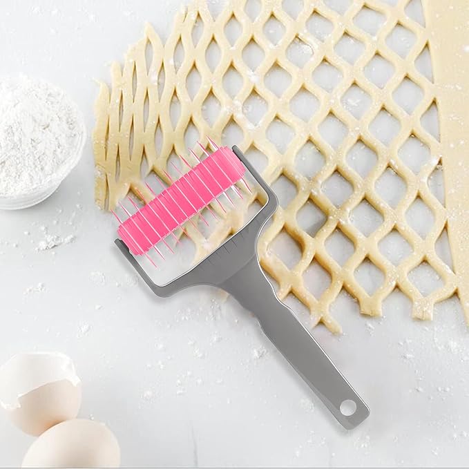 Pastry Lattice Roller Cutter, Pastry Cutter Roller DIY Baking Tool for Dought Cookie Pie, Crust Pastry Wheel for Cutting, Baking & Cooking Tool for Apple Pie Crust or Ravioli Pasta - Image 7