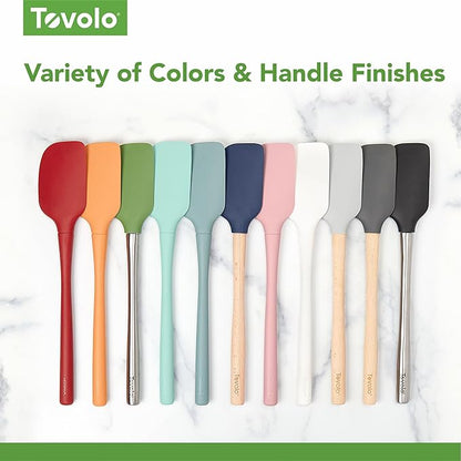 Tovolo Flex Core 5 Piece Silicone Spatula Set Heat Resistant All Silicone Utensils Include Non Stick Spatula Spoonula Jar Scraper, Dishwasher Safe BPA Free Spatulas for Baking Mixing, Apricot Orange