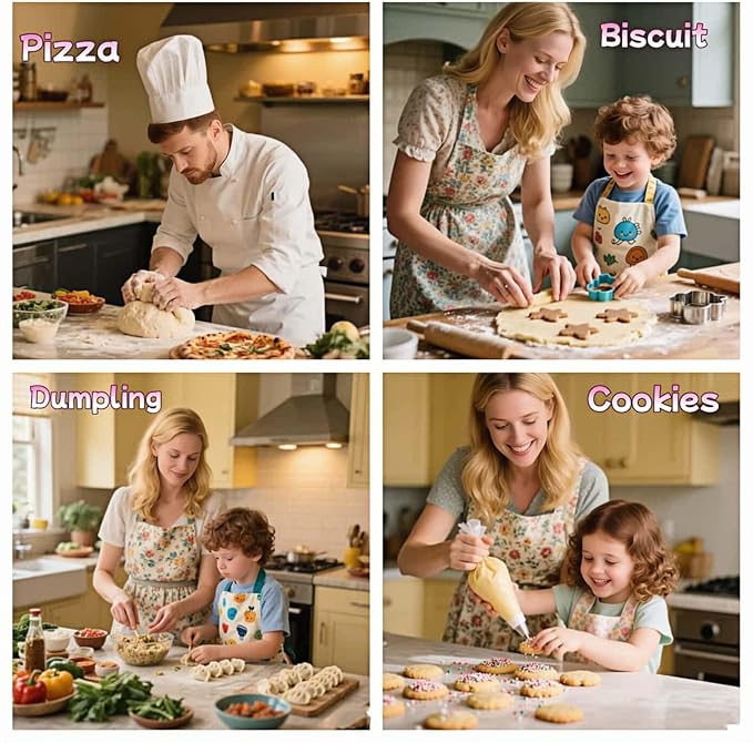 Stainless Steel & Beechwood Rolling Pin with Adjustable Thickness - Ergonomic Dumpling/Pasta Maker、Pizza, Kitchen Tool for Home Chefs, Dishwasher Safe & Rustproof Design (Y) - Image 5