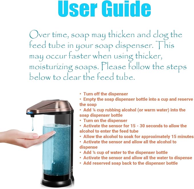 Secura 17oz Automatic Liquid Soap Dispenser, Touchless Battery Operated Hand Soap Dispenser with Adjustable Soap Dispensing Volume Control Dial, Personal Care Dispenser (Antique Copper) - Image 3