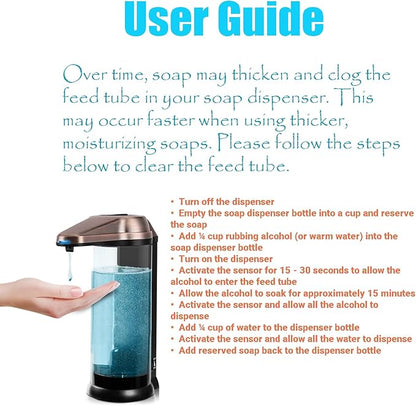 Secura 17oz Automatic Liquid Soap Dispenser, Touchless Battery Operated Hand Soap Dispenser with Adjustable Soap Dispensing Volume Control Dial, Personal Care Dispenser (Antique Copper) - Image 3