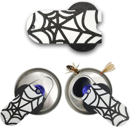 Soda Can Tab Opener Mini Soda Can Cover Easy Tab Opener and Drink Protector Cute Beverage Barricade Soda Protector for Beer,Coke,Aluminum Cans at Party,BBQ, Beach(Spider Web)