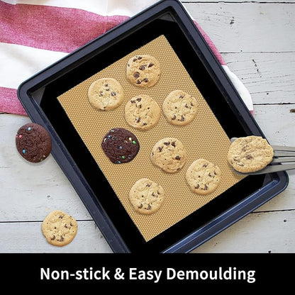 Small Silicone Baking Mats, Set of 4,11-4/5x8-1/4 Inch Quarter Sheet Size, Non Stick, BPA Free, 1/4 Baking Sheet Pan Liner for Cookies, Macaron, Bread, Pastry, Toaster (Multi Colors) - Image 3