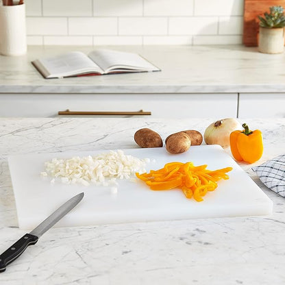 Winco Heavy-Duty Plastic Cutting Board, 15" x 20" x 1", White
