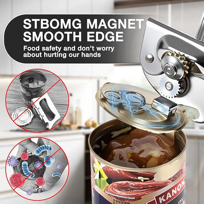 Commercial Can Opener with Magnet,Crank Can Opener Manual Heavy Duty with Comfortable Extra-long Handles, Ergonomic Design Large Handheld Can Open Easy for Big Cans,Bottle Opener - Image 5