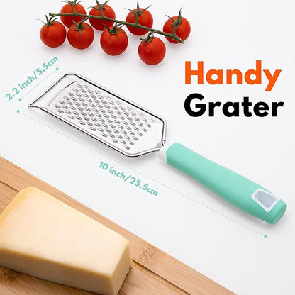 Rainspire Professional Cheese Graters for Kitchen Stainless Steel Handheld, Metal Lemon Zester Grater With Handle For Cheese, Chocolate, Spices, Kitchen Gadgets And Tools, Soft Grip Handle, Mint Green - Image 2