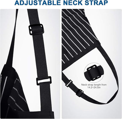 Syntus Apron for Men Women, Adjustable Cooking Kitchen Chef Aprons with 2 Pockets, Cotton/Polycotton/Polyester - Image 5