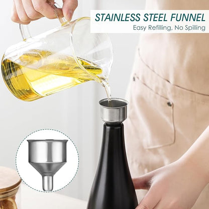 vancasso 16 Oz Ceramic Olive Oil Dispenser Bottle, Bottle Dispenser with Spout and Funnel for Kitchen,Suitable for Oil, Vinegar, Coffee Syrups & Other Liquids，BK - Image 4