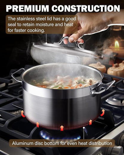 Cooks Standard 6-Quart Stock Pot with Lid, Professional 18/10 Stainless Steel Stockpot Dutch Oven Casserole Cooking Pot, Ollas de Cocina, Compatible with All Stovetops, Silver - Image 4